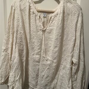Old Navy Cream Textured Blouse